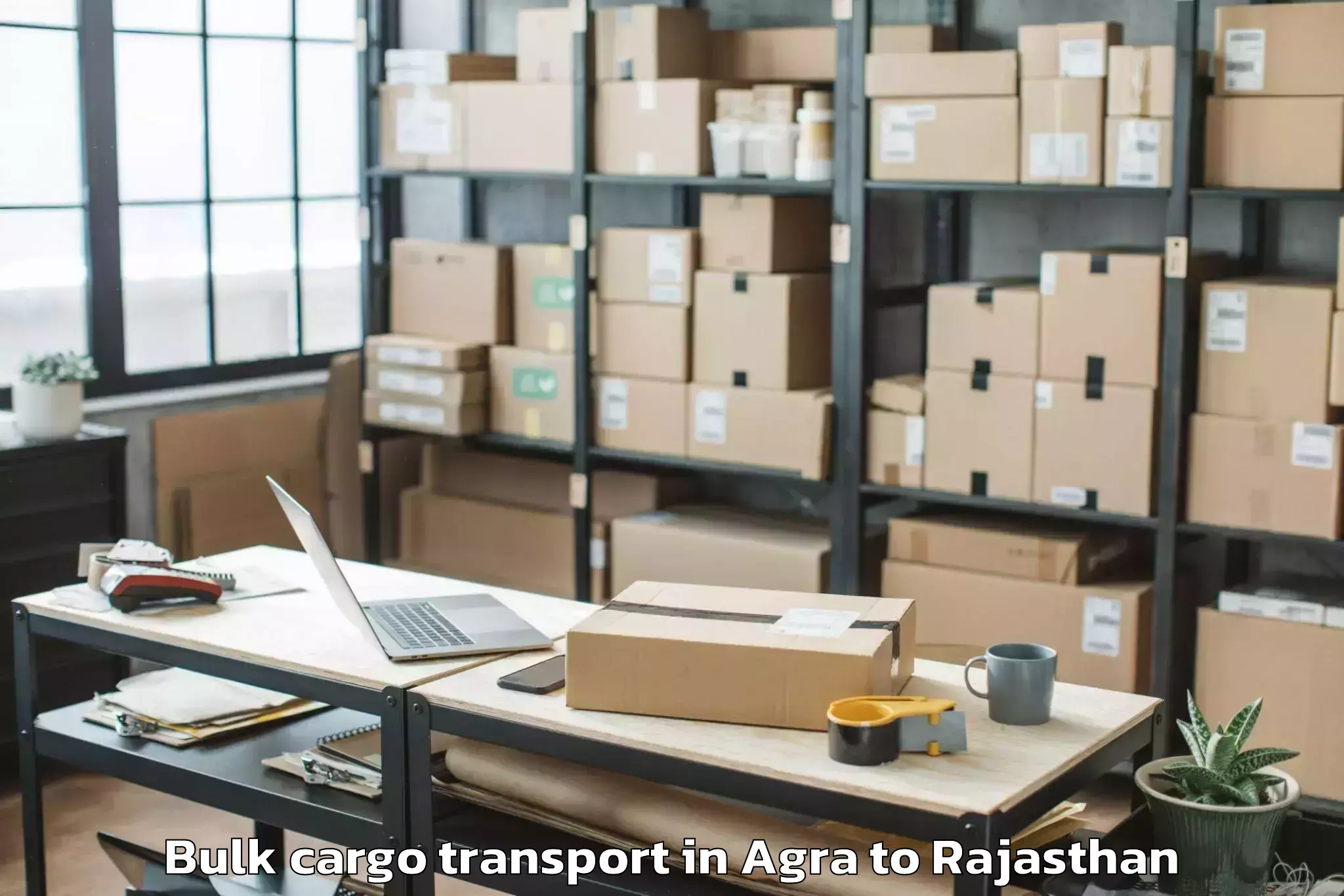 Affordable Agra to Chittorgarh Bulk Cargo Transport